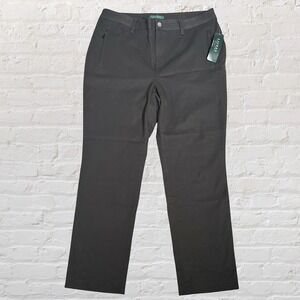 Lauren Ralph Lauren Womens Classic Pants Trousers Size 16W Dark Grey Stretch NWT